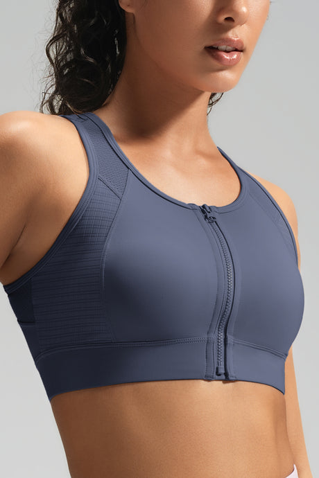 Power™ Front-Zip Mesh Racerback Running Bra | Women's High Support Sports Bra - image 6