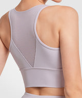 Shift™ Scoop Neckline Longline Mesh Padded Yoga Bra | Women's Light Support Sports Bra