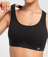 Gepolsterter Yoga-BH mit Shift-U-Ausschnitt und Cut-Out | Leicht stützender Sport-BH für Damen