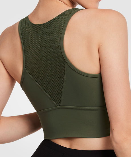 Shift™ Scoop Neckline Longline Mesh Padded Yoga Bra | Women's Light Support Sports Bra - image 5