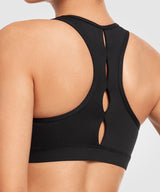 Gepolsterter Yoga-BH mit Shift-U-Ausschnitt und Cut-Out | Leicht stützender Sport-BH für Damen