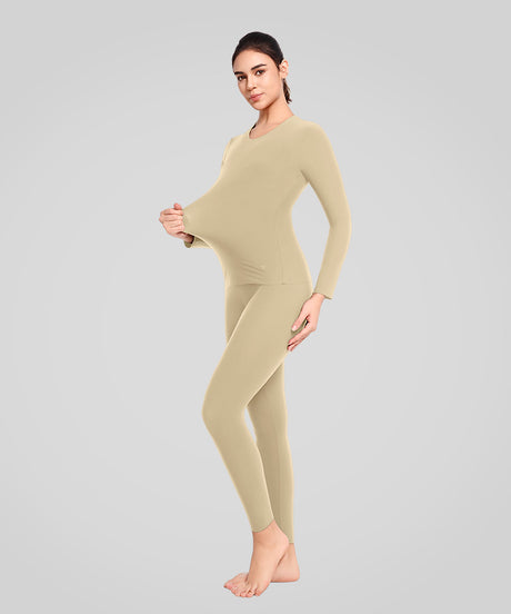 Shift™ Super Soft Stretchy Solid Color Thermal Underwear Set| Women's Long Sleeve T-shirt - image 6