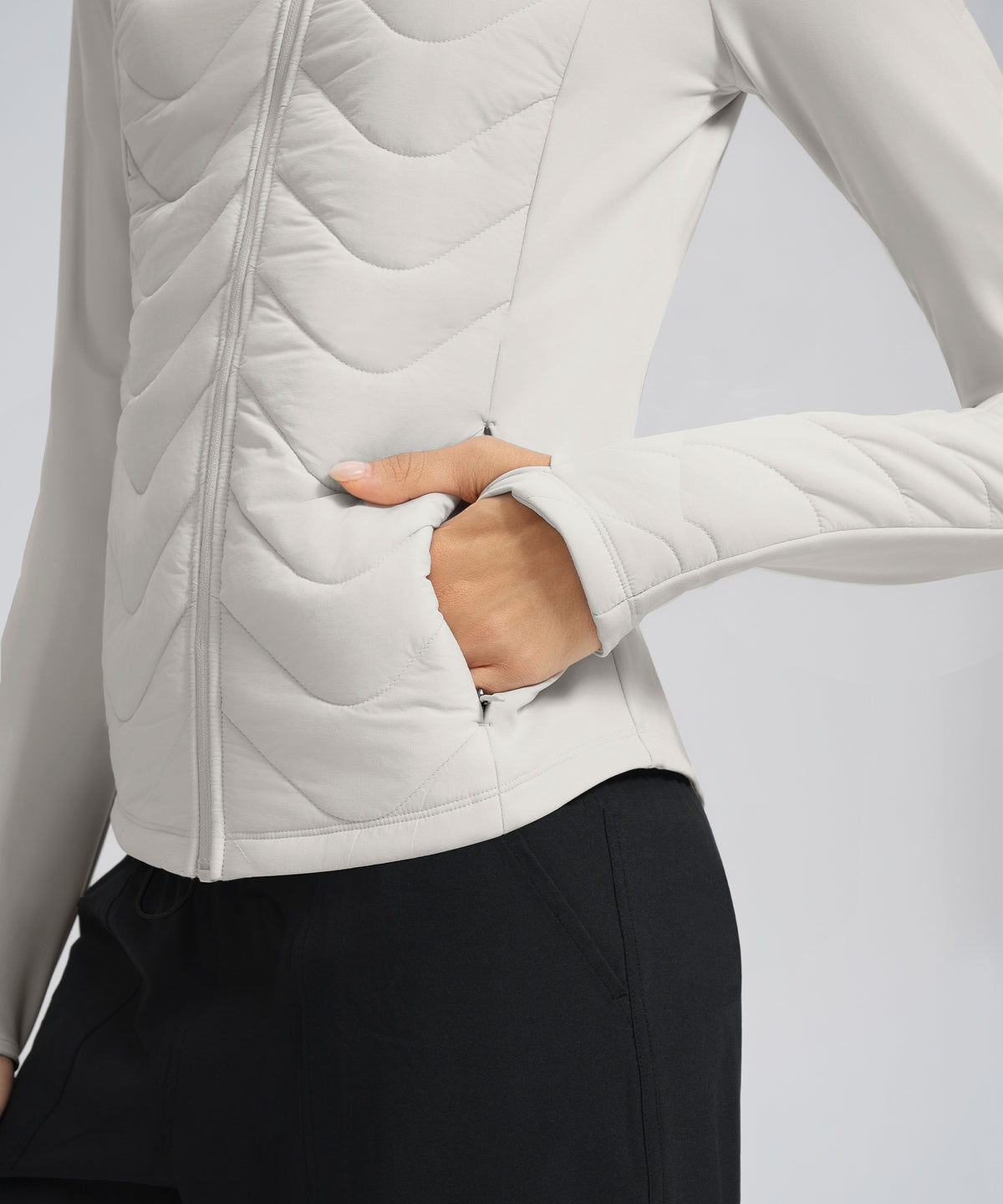 Anywhere Leichte Fleece-Steppjacke mit Reißverschluss | Damenjacken