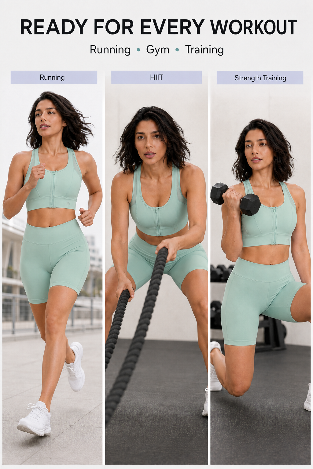 Reggiseno da corsa Power Cross Racerback | Reggiseno sportivo ad alto sostegno da donna