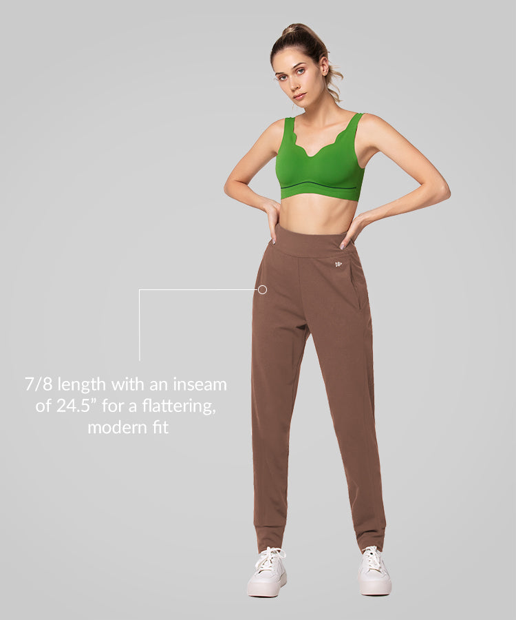 Pantalones deportivos de corte regular con bolsillos laterales | Pantalones deportivos para mujer