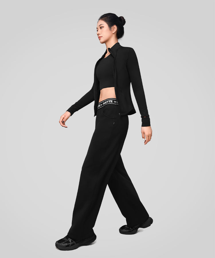 Shift™ Letter Print Fleece Lined Wide Leg Pants 27"| Women's Sports Pants