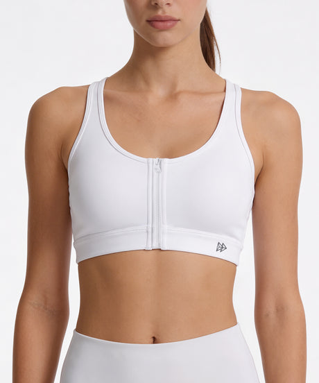Shift™ Front Zip Sewn-in Pads Racerback Running Bra | Women's High Support Sports Bra - image 6