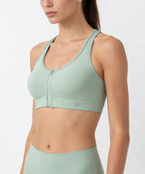 Shift™ Front Zip Sewn-in Pads Racerback Running Bra | Women's High Support Sports Bra