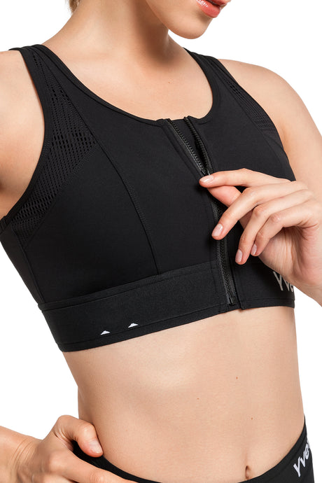 Reggiseno da corsa imbottito con zip frontale in rete e logo Echo | Reggiseno sportivo ad alto sostegno da donna - image 6