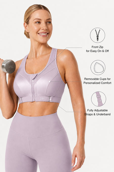 Power™ Zip Front Adjustable High Support Sports Bra | Women's High Support Sports Bra - image 27