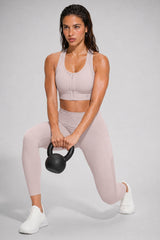 Power™ Zip-Front Mesh Racerback Sports Bra | High Support Best For Running, HIIT & Training