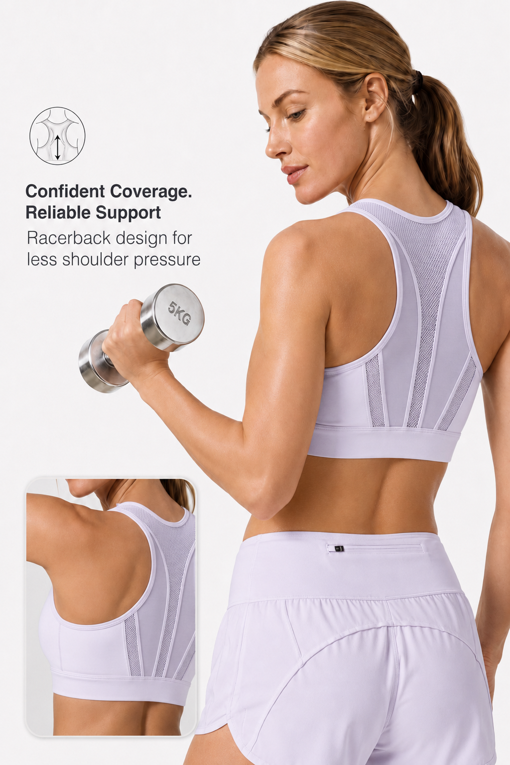 Enfold Zip Mesh gepolsterter Lauf-BH | Damen-Sport-BH mit starkem Halt