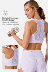 Enfold Zip Mesh gepolsterter Lauf-BH | Damen-Sport-BH mit starkem Halt