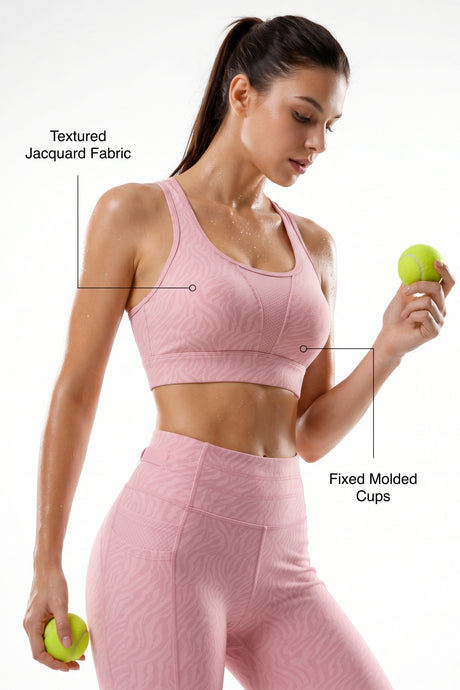 Power™ Racerback Double-Strap Jacquard Sports Bra | High-Impact Support with Full Coverage for Running, HIIT, Yoga & Training - image 14