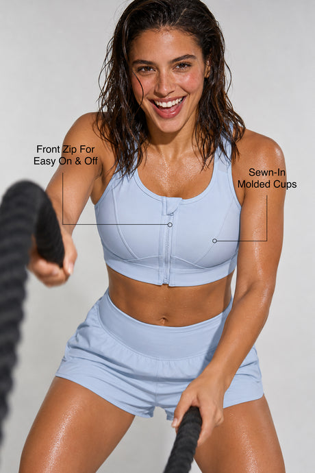 Enfold™ Front-Zip Breathable Racerback Sports Bra | High-Impact Support for Running, HIIT & Training - image 37