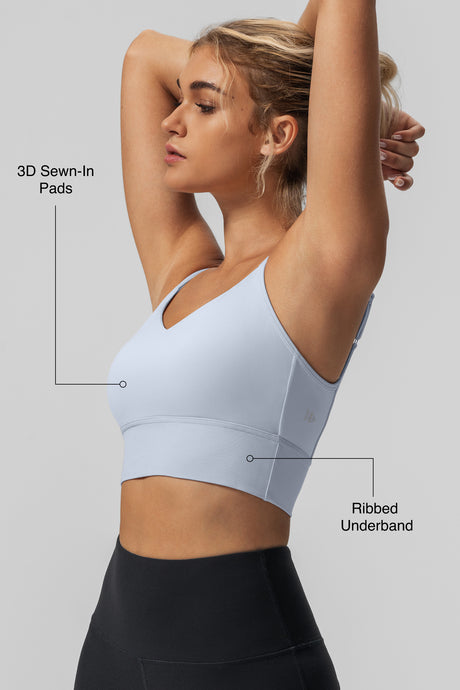 Echo™ V-Neck Ribbed Padded Yoga Bra | Women's Light Support Sports Bra - image 3