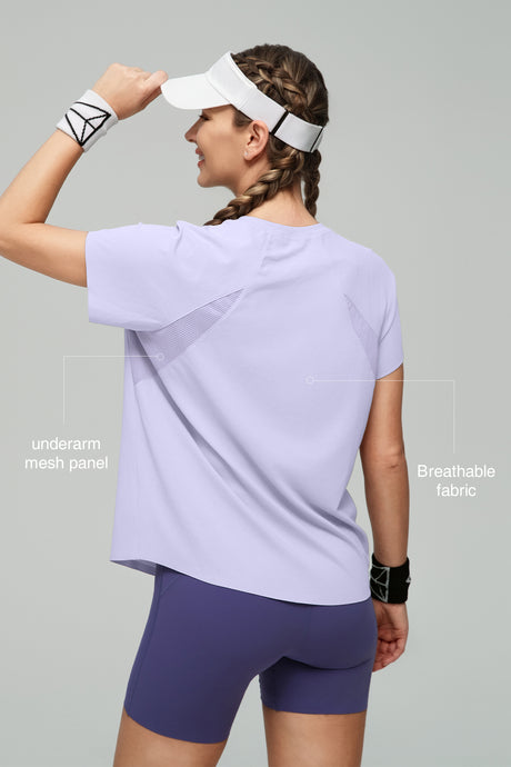 Anywhere™ Back Mesh Solid Color Comfortable T-shirt - image 20