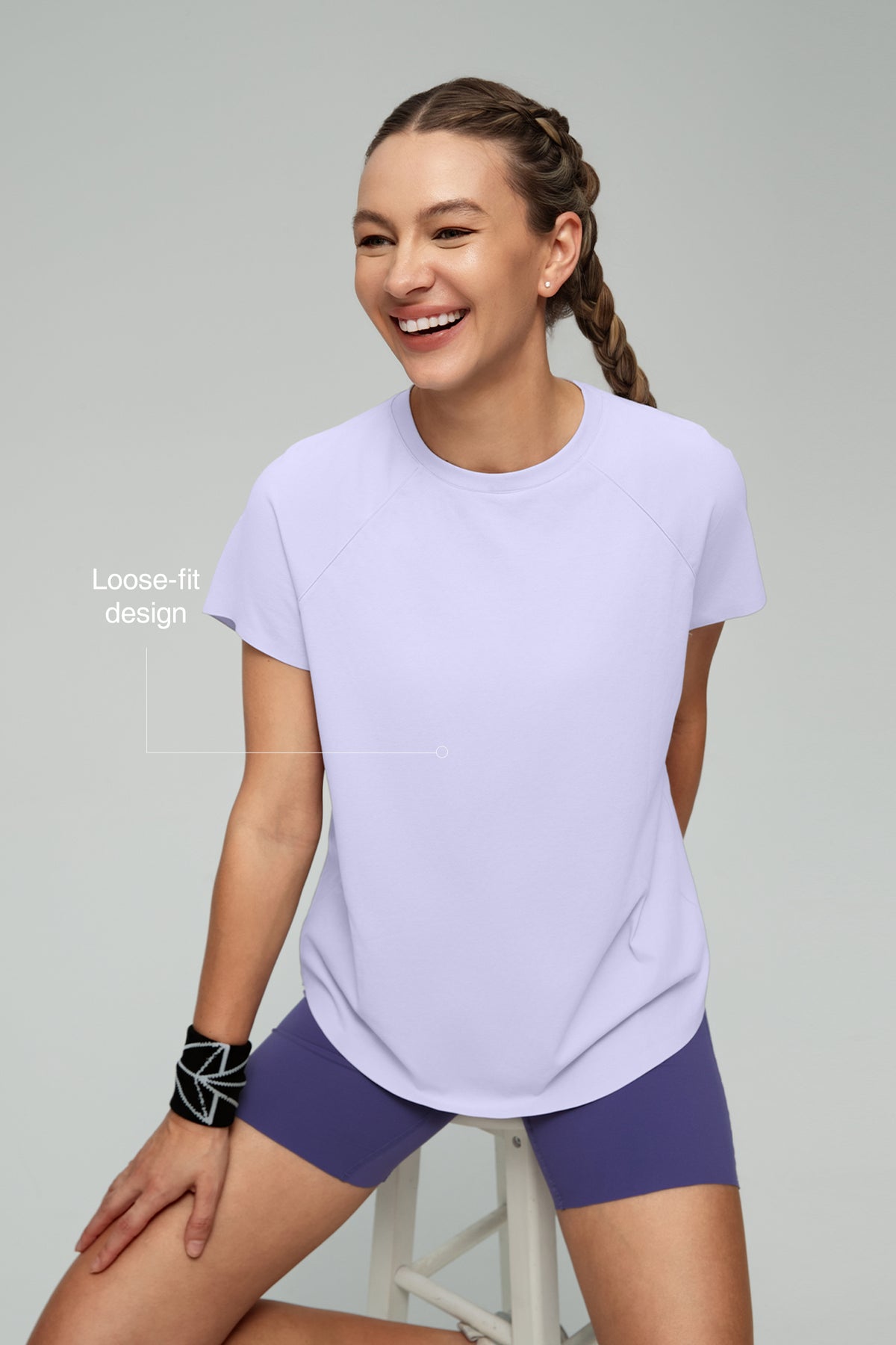 Camiseta cómoda de color liso con espalda de malla en cualquier lugar