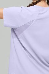 Camiseta cómoda de color liso con espalda de malla en cualquier lugar