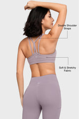 Shift™ Scoop Neckline Double Straps Padded Yoga Bra | Women's Light Support Sports Bra