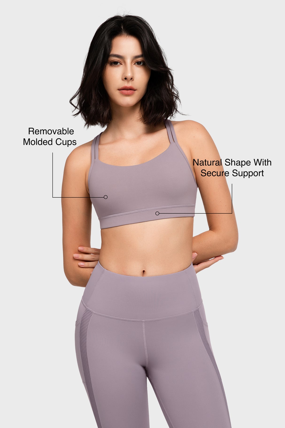 Shift™ Scoop Neckline Double Straps Padded Yoga Bra | Women's Light Support Sports Bra