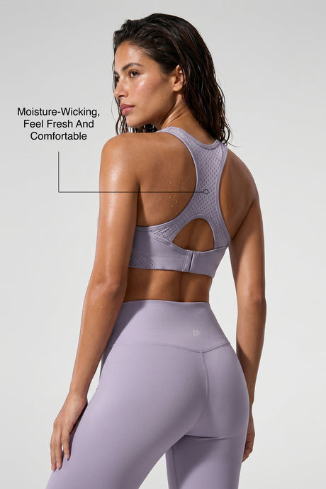 Sculpt™ Racerback Full-Coverage Breathable Sports Bra | High Support with Bounce Control & Mesh for Running, HIIT & Training - image 8