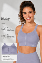 Reggiseno da corsa imbottito con spalline regolabili Power Zip | Reggiseno sportivo ad alto sostegno da donna