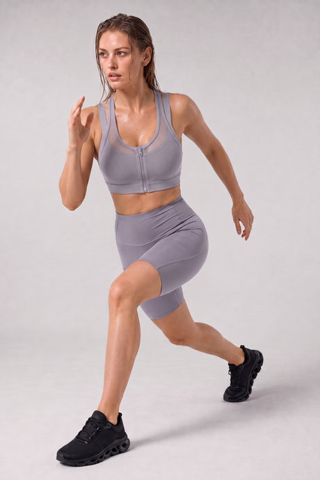 Power™ Zip Front Breathable Full-Coverage Running Bra | Women's High Support Sports Bra - image 36