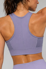 Power™ Zip-Front Mesh Racerback Sports Bra | High Support Best For Running, HIIT & Training