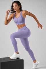 Power™ Zip-Front Mesh Racerback Sports Bra | High Support Best For Running, HIIT & Training