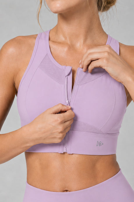 Sculpt™ Zip-Front Full-Back Mesh Racerback Sports Bra | High-Impact Support for Running, Gym & Training - image 17