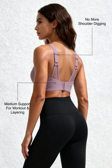 Shift™ Adjustable-Strap Sustainable Sports Bra | Medium Support with Breathable Mesh for Running, HIIT, Yoga & Training - image 28