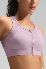 Power™ Front-Zip Mesh Racerback Running Bra | Women's High Support Sports Bra
