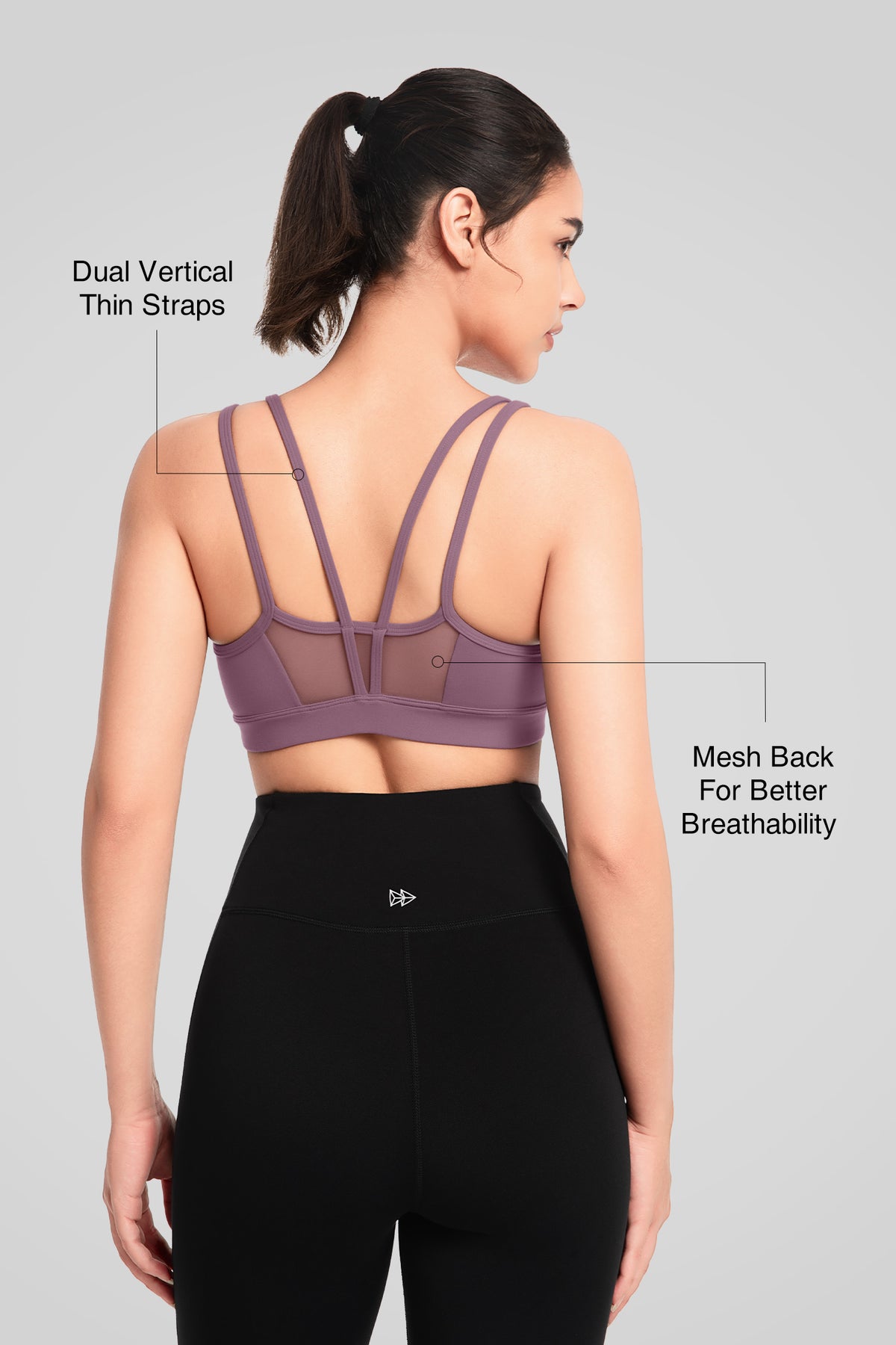 Shift Mesh Yoga-BH mit herausnehmbaren Polstern und doppelten Rückenträgern | Leicht stützender Sport-BH für Damen