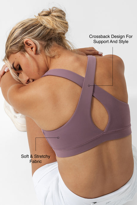 Shift™ Scoop Neckline Cross Back Padded Yoga Bra | Women's Light Support Sports Bra - image 2