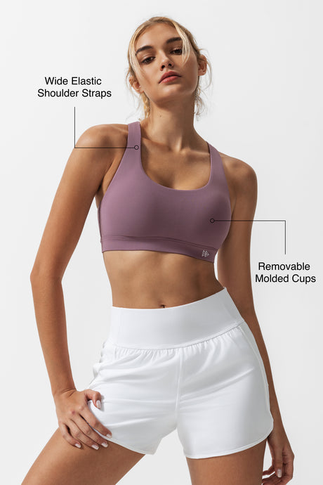 Shift™ Scoop Neckline Cross Back Padded Yoga Bra | Women's Light Support Sports Bra - image 3