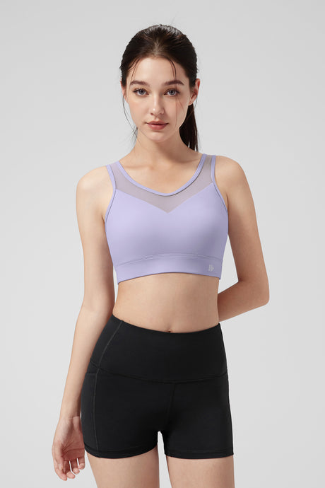 Sujetador deportivo Power Front Sheer Mesh H-Back | Sujetador deportivo de alta sujeción para mujer