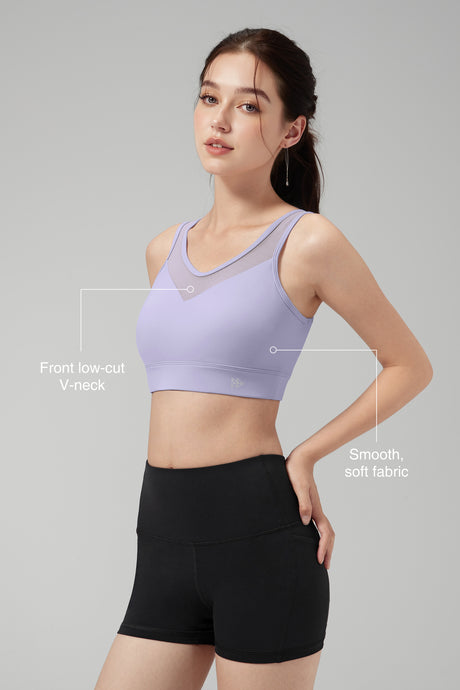 Sujetador deportivo Power Front Sheer Mesh H-Back | Sujetador deportivo de alta sujeción para mujer - image 3