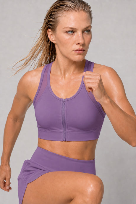 Power™ Zip-Front Mesh T-Back Sports Bra | High-Impact Support for Running & HIIT - image 23