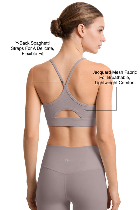 Anywhere™ Removable Cups Y-Back Jacquard Light Support Bra | Women's Light Support Sports Bra Best For Yoga, HIIT - image 3