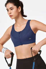 Zip-Front Unpadded High-Support Sports Bra | Women's High Support Sports Bra