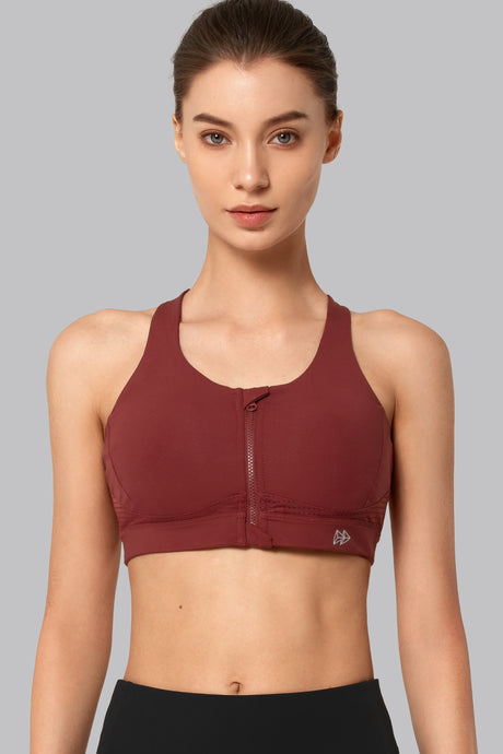 Power™ Zip Front Criss Cross High Support Running Bra | Women's High Support Sports Bra (Plus Size) - image 3