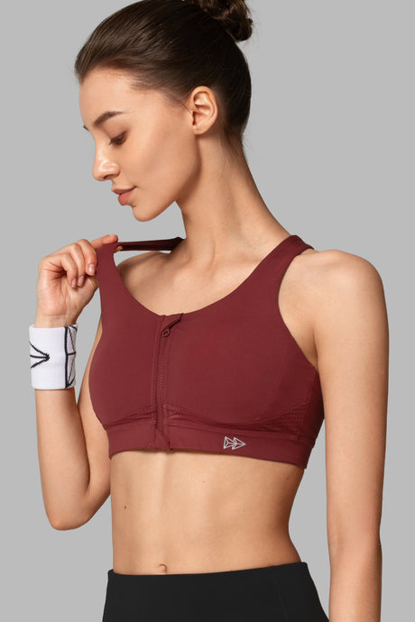 Power™ Zip Front Criss Cross High Support Running Bra | Women's High Support Sports Bra (Plus Size) - image 5