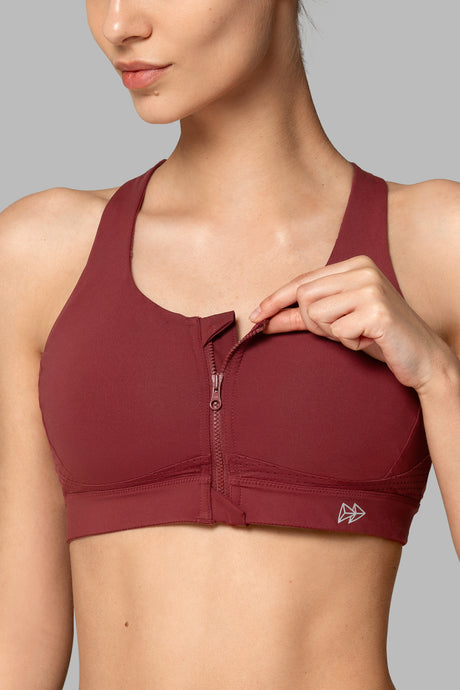 Power™ Zip Front Criss Cross High Support Running Bra | Women's High Support Sports Bra (Plus Size) - image 6