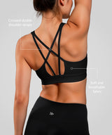 Anywhere Cloud-Soft Yoga-BH mit doppelten Kreuzträgern | Leicht stützender Sport-BH für Damen