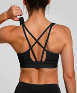 Anywhere Cloud-Soft Yoga-BH mit doppelten Kreuzträgern | Leicht stützender Sport-BH für Damen
