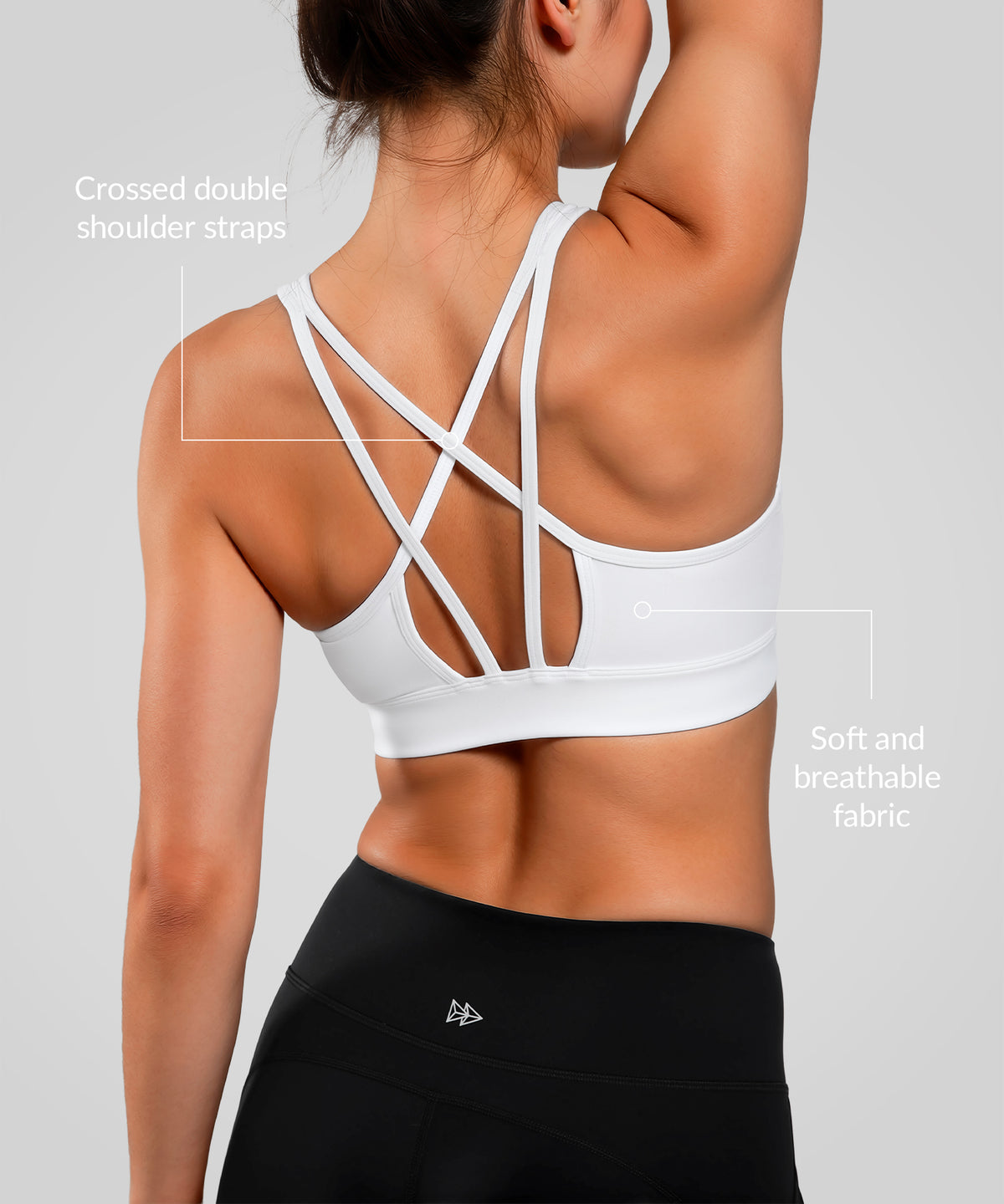 Anywhere Cloud-Soft Yoga-BH mit doppelten Kreuzträgern | Leicht stützender Sport-BH für Damen