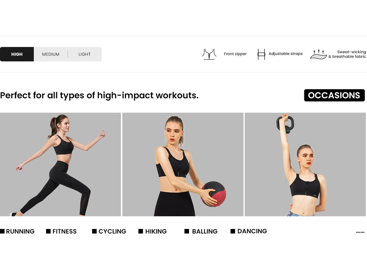 Power™ Soft Adjustable High-Support Mesh Running Bra | Women's High Support Sports Bra