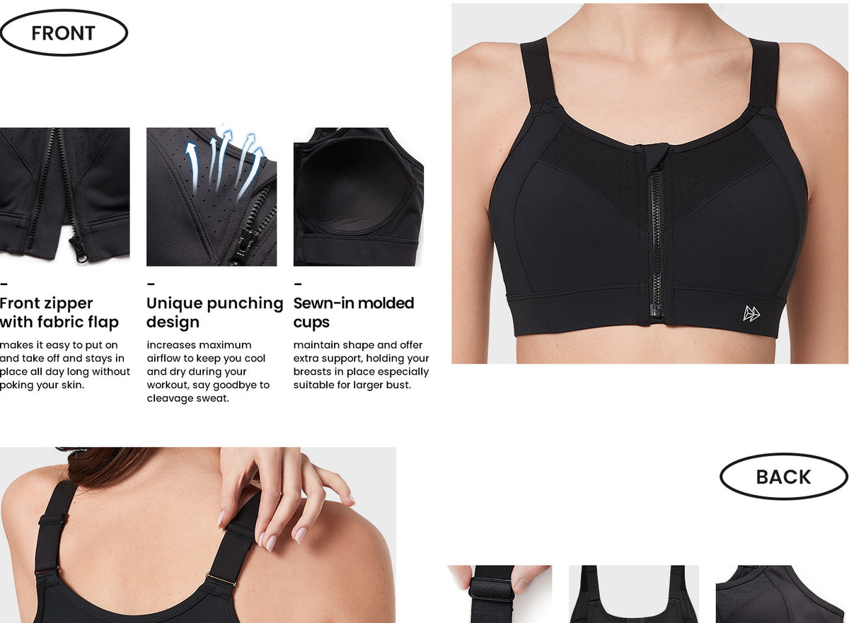 Power™ Soft Adjustable High-Support Mesh Running Bra | Women's High Support Sports Bra
