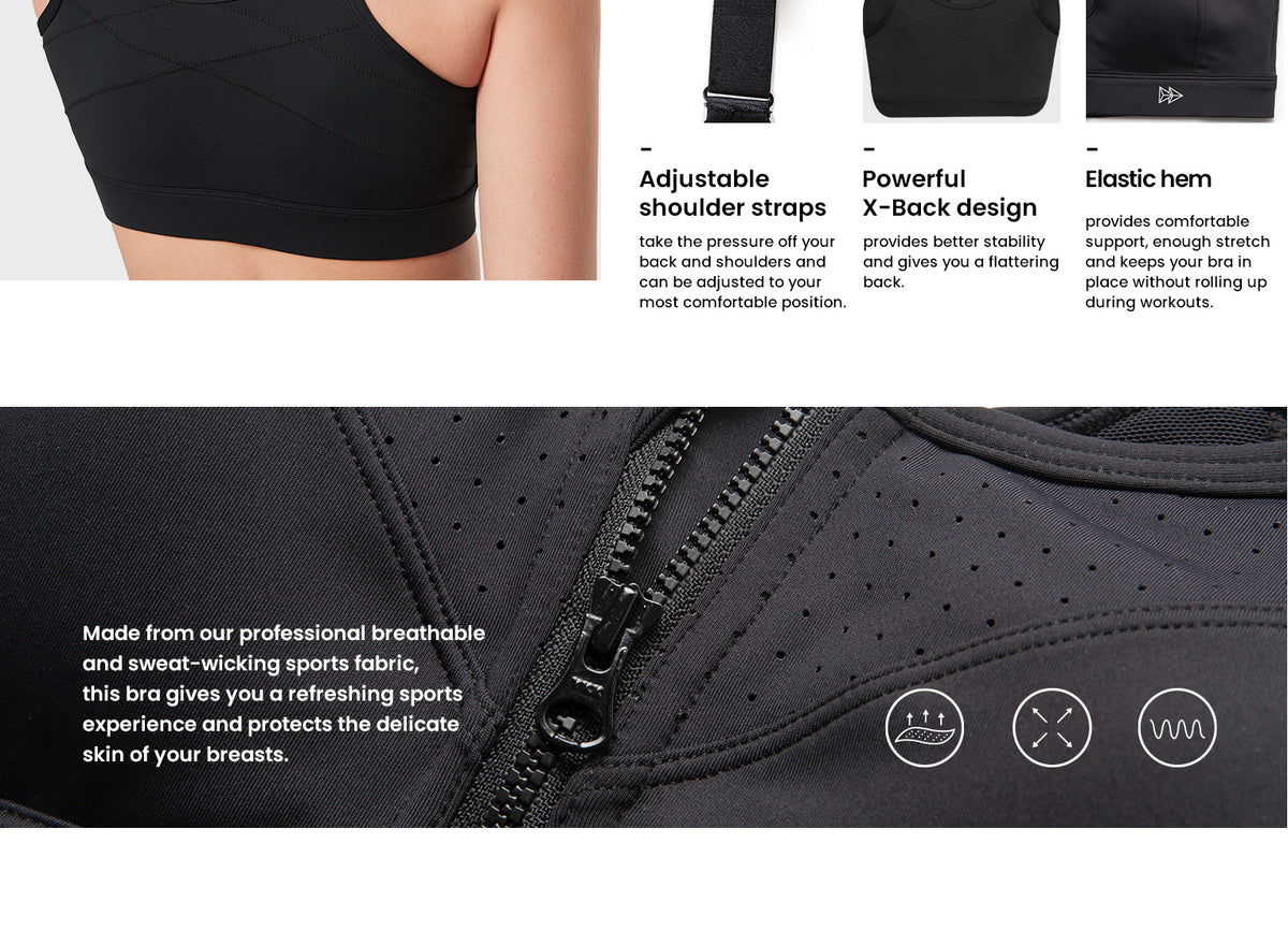 Power™ Soft Adjustable High-Support Mesh Running Bra | Women's High Support Sports Bra
